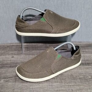 OluKai‎ Nohea Mesh Mens Slip On Shoes Size 9 Brown Green Casual Comfort Loafer